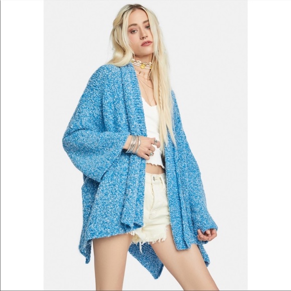 NWT Free People Blue BFF Cardigan in Big Blue - Picture 11 of 11